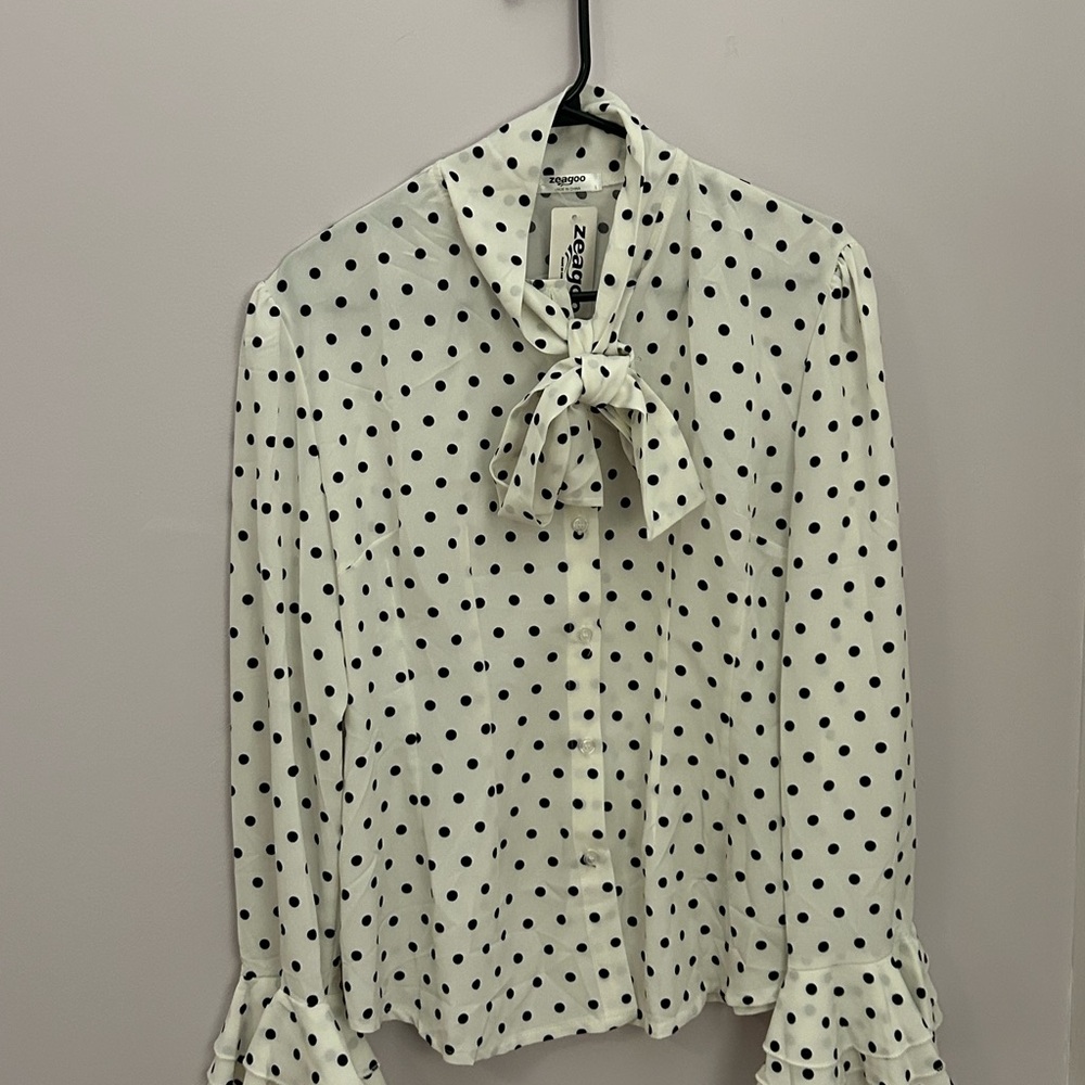 Amazon polka dot blouse